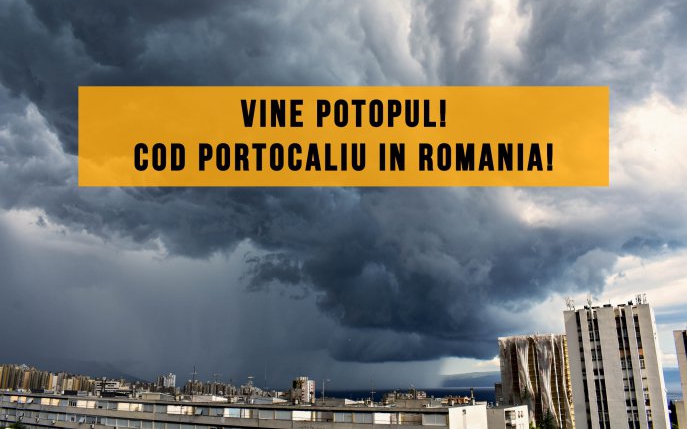 Potop în România! S-a emis cod portocaliu pentru mai multe județe din țară