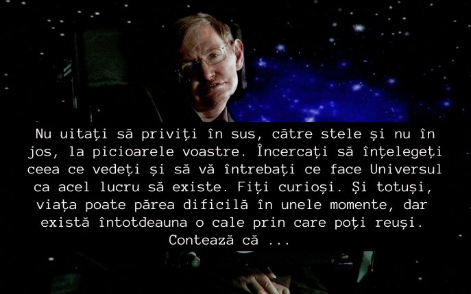 Mesajul puternic al lui Stephen Hawking pentru persoanele care se luptă cu depresia