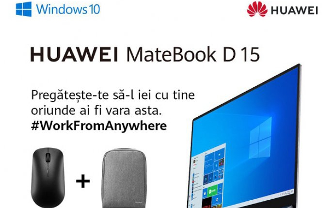 Huawei lansează noul MateBook D15 echipat cu procesorul Intel® Core i3
