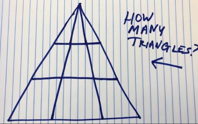 Provocarea care a creat isterie pe Internet. Tu știi câte triunghiuri sunt în imagine?