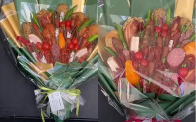 Iubirea trece prin stomac! O femeie din Cluj a pus bazele unei afaceri unde face buchete inedite cu...salam