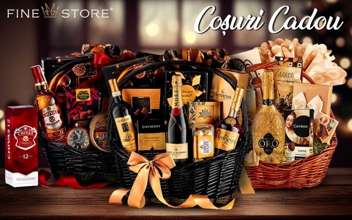 Coșuri cadou elegante de la FineStore, mai mult decât un dar! Umple sacul Moșului cu doar câteva click-uri!