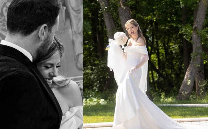 Roxana Hulpe s-a căsătorit religios! A avut două perechi de nași și tatăl ei, preot, a condus-o la altar