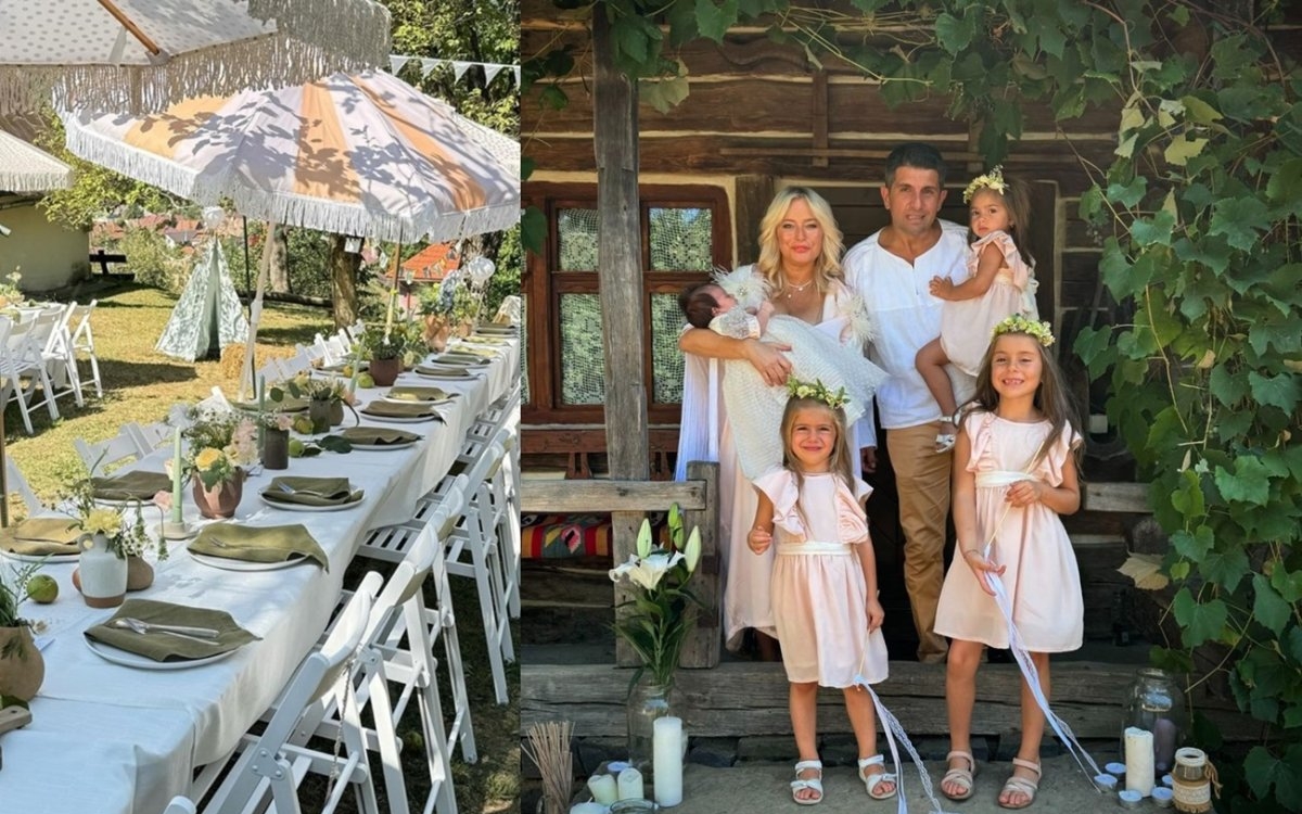 Laura Cosoi, al patrulea botez de poveste în Maramureș. Imagini de la petrecerea mezinei