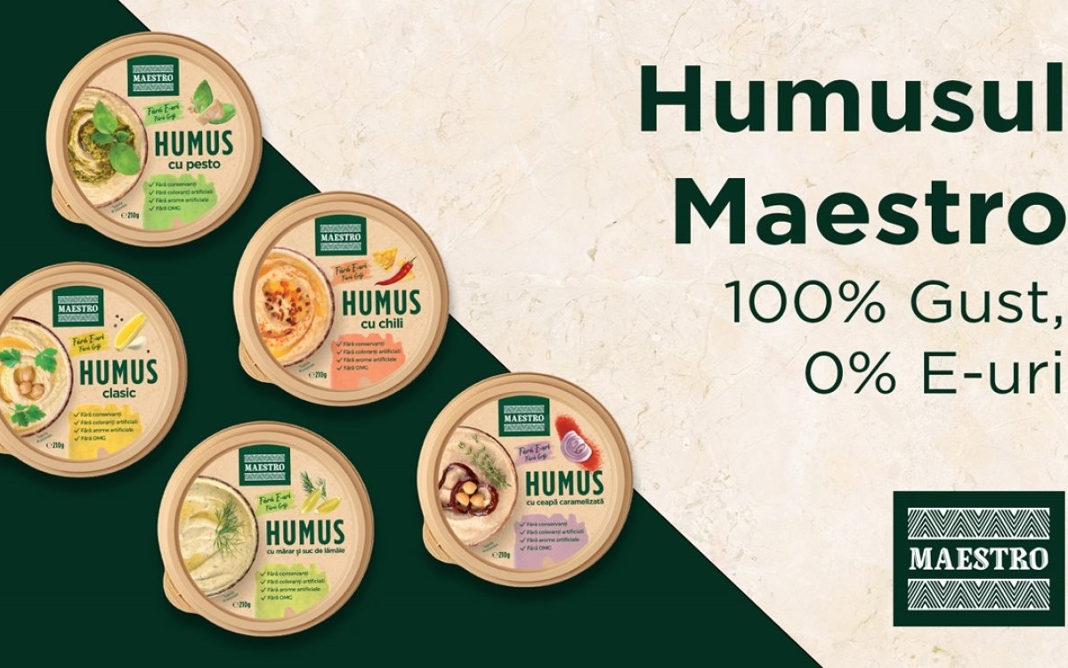 Caroli Foods Group își extinde categoria de produse ready meals și lansează Humus Maestro, cinci variante fără E-uri
