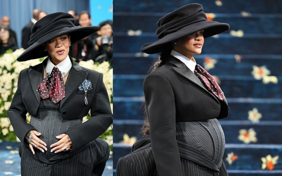 Rihanna este însărcinată pentru a treia oară. Și-a afișat burtica de gravidă pe covorul roșu de la Met Gala 2025