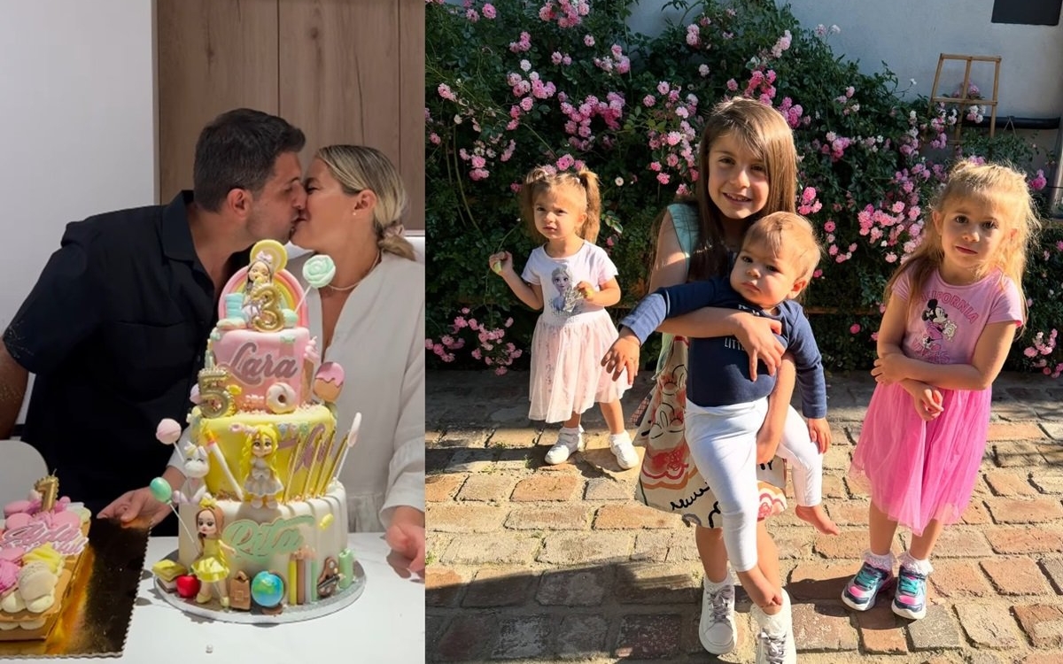 Laura Cosoi și-a aniversat fetițele într-un cadru de poveste. Rita, Vera, Lara și Aida sunt născute vara și părinții le serbează împreună