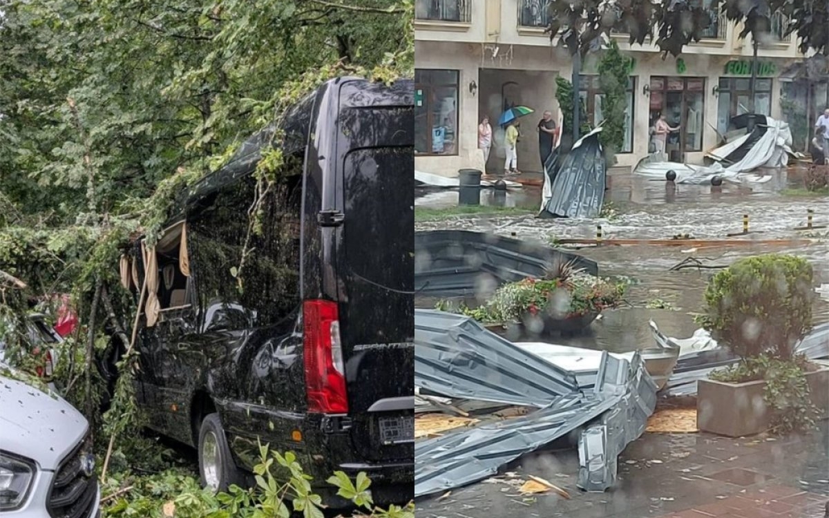 Imagini apocaliptice în Sinaia. Stațiunea este devastată de furtunile recente