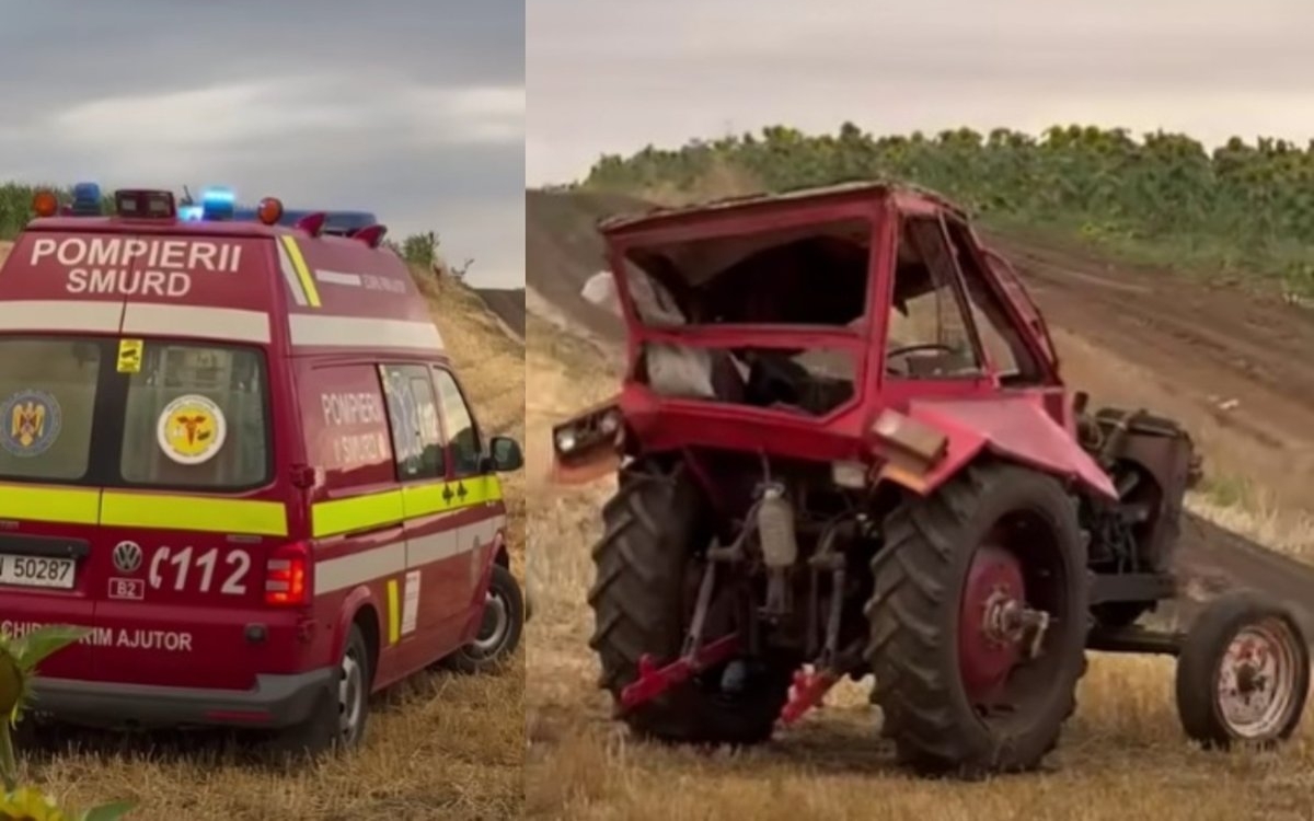 Un bărbat din Izvoarele, Teleorman, a murit strivit de propriul tractor după ce a legat de el trei remorci pline cu grâu
