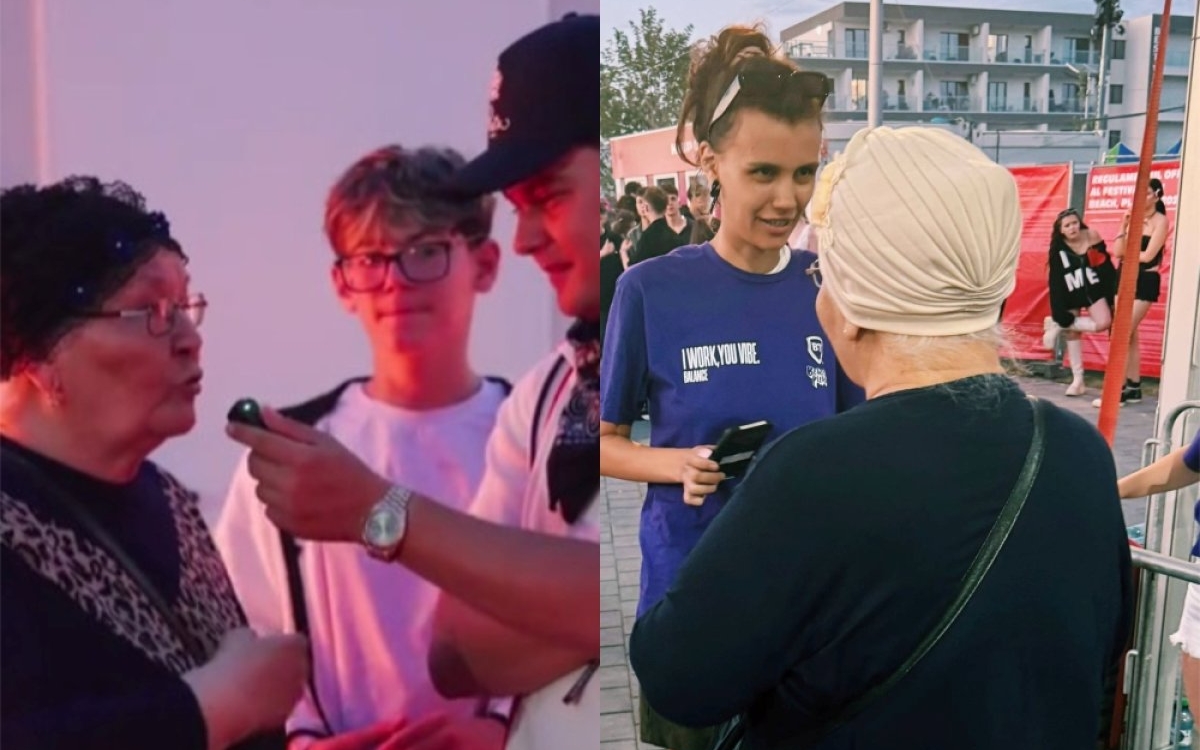 Bunica de la „Beach, Please”, devenită virală pe internet. Povestea emoționată a femeii care a venit cu nepotul ei de 14 ani la festival