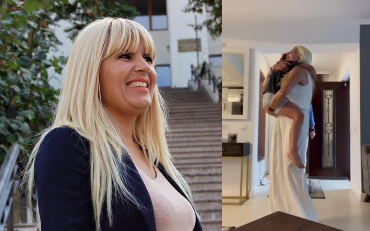 Eva, fiica Elenei Udrea, copleșită de emoții când și-a văzut mama acasă, după patru ani de închisoare. Au plâns și s-au strâns în brațe