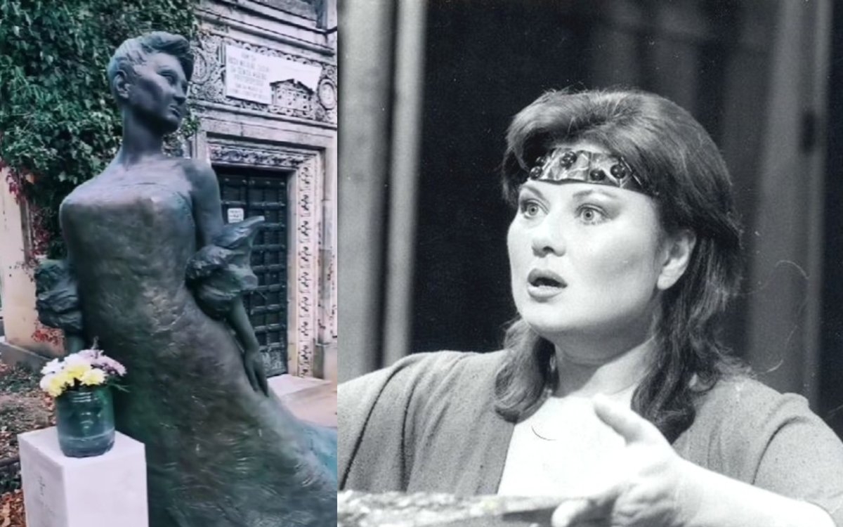 Cum arată mormântul Florinei Cercel la trei ani de la momentul în care a luat foc. Statuia cu ea din tinerețe a fost complet distrusă de flăcări