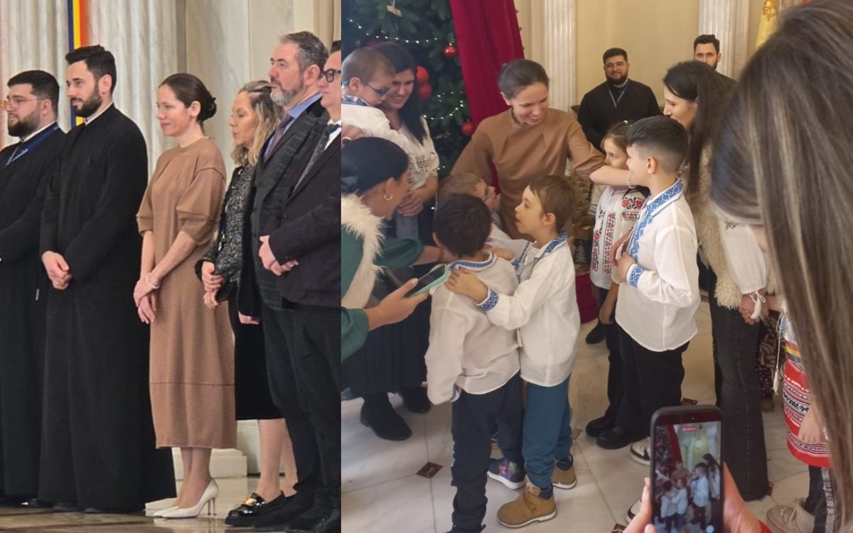 Mirabela Grădinaru a primit colindători la Cotroceni. Partenera lui Nicușor Dan a ascultat colindele copiilor cu ochii în lacrimi, în prag de sărbători