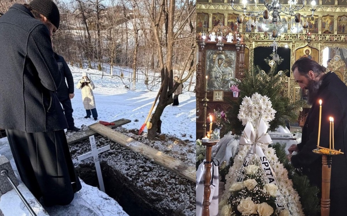 Preotul Cozma, distrus de durere la căpătâiul lui Matei. Și-a condus fiul de 14 ani singur pe ultimul drum, restul familiei fiind în continuare în spital