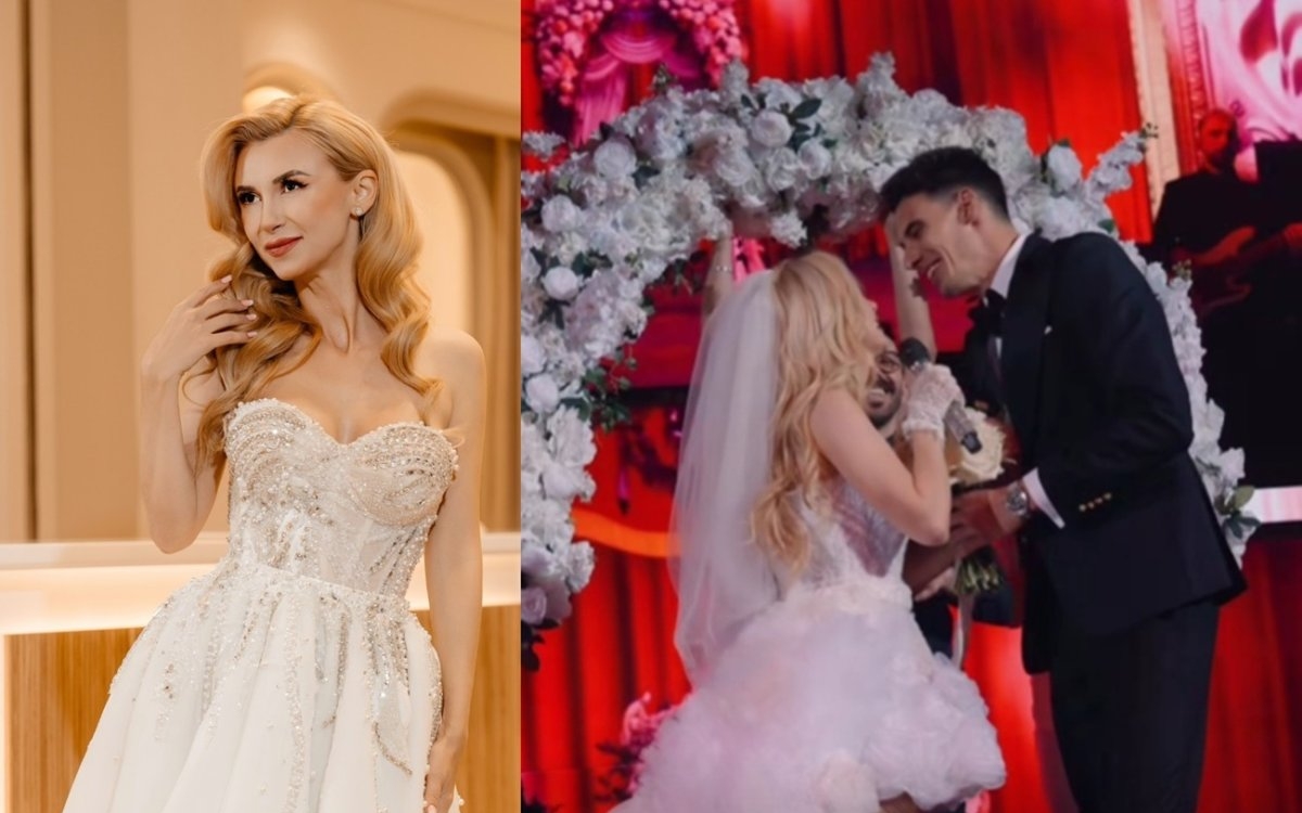 Andreea Bălan a îmbrăcat din nou rochia albă de mireasă. Imaginile momentului cu ea și Victor Cornea, într-un moment absolut emoționant