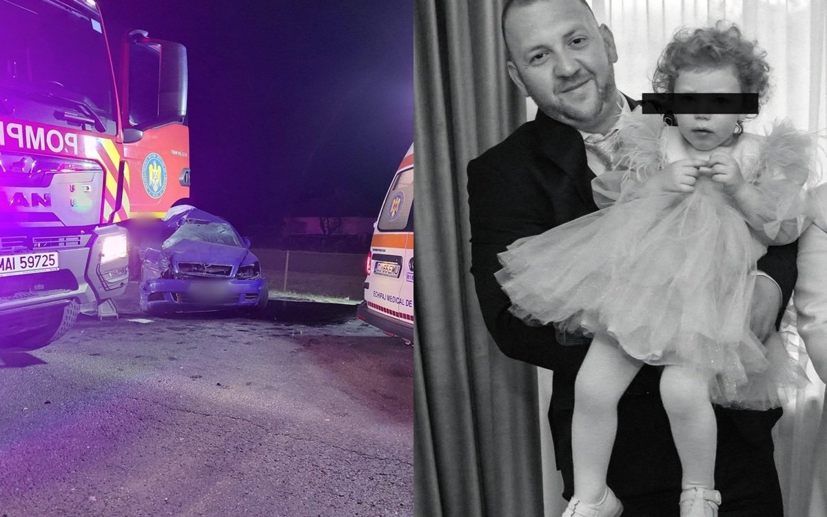 Un tată de 34 de ani și fetița lui de 3 ani din Cluj au murit într-un tragic accident. Mașina lor a fost aruncată pe contrasens, direct într-un TIR