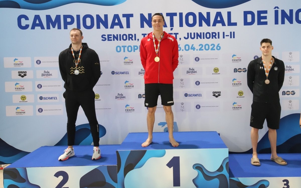 O nouă medalie de aur pentru David Popovici. A câștigat proba de 50 metri liber în prima zi a Campionatului Național de Înot