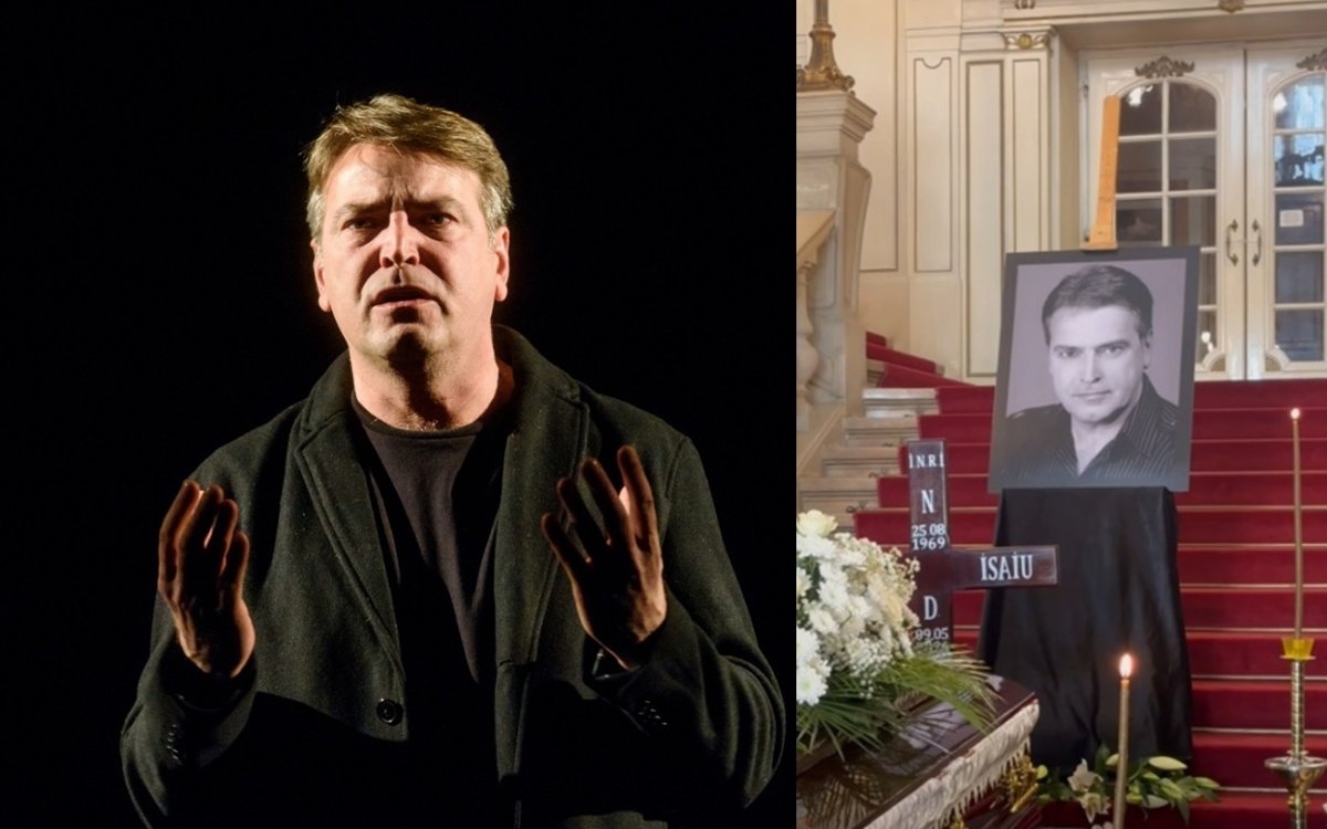 Imaginile durerii de la priveghiul lui Ioan Isaiu. Actorul a fost depus la Teatrul Național din Cluj și oamenii deja au venit pentru un ultim omagiu