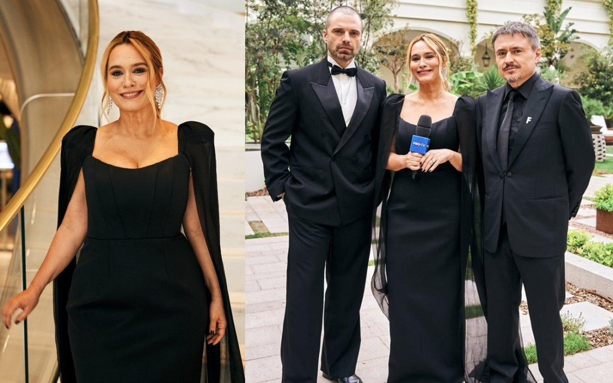 Andreea Esca, apariție de cinci stele pe covorul roșu de la Cannes 2026. A apărut la brațul lui Sebastian Stan și al lui Cristian Mungiu