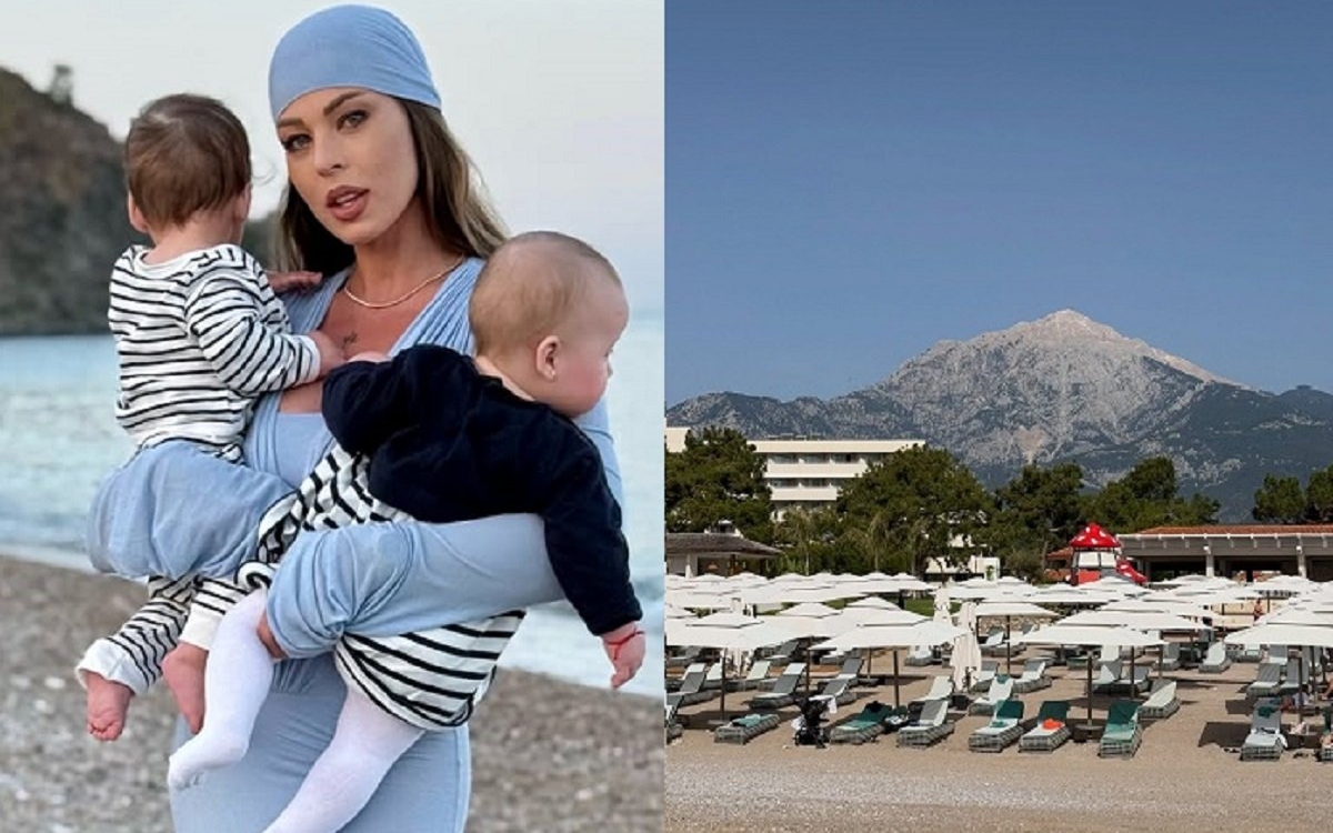 Roxana Nemeș, vacanță de cinci stele cu gemenii. Cât costă un sejur la hotelul de lux din Antalya unde s-a cazat cu familia
