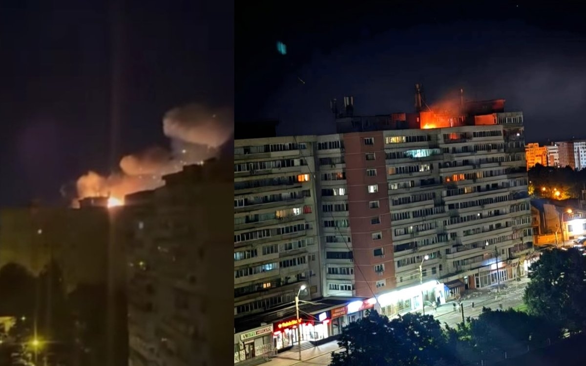 Alertă în miez de noapte după ce o dronă rusească a căzut pe un bloc din Galați. Două persoane au ajuns la spital