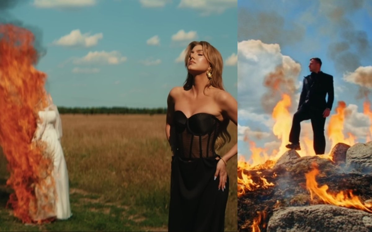 Prima reacție a lui Valentin Sanfira după ce Codruța Filip a ars o rochie de mireasă în cel mai nou videoclip
