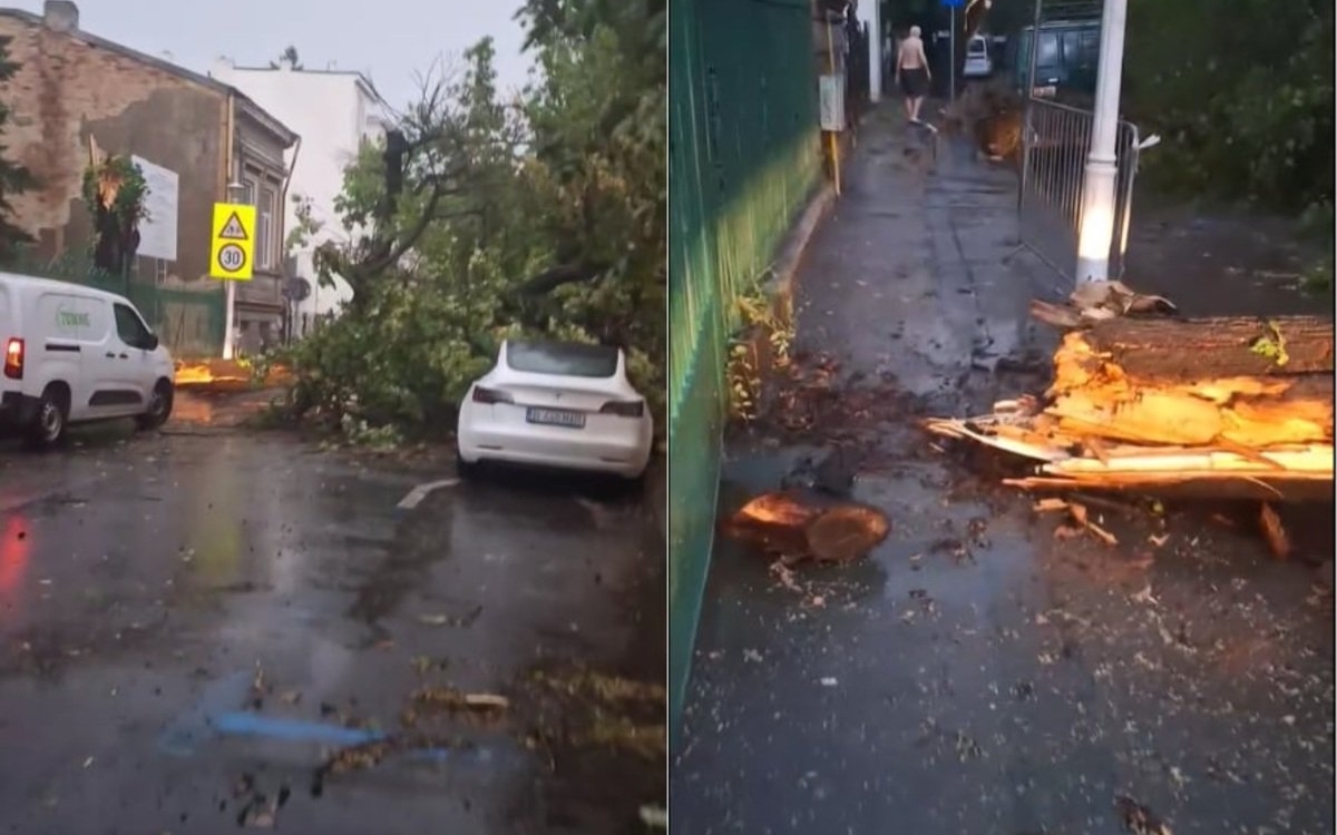 Capitala înghițită de ape! Furtuna violentă după valul de caniculă a făcut ravagii în București. Străzile sunt inundate și blocate de copaci căzuți, o persoană a murit