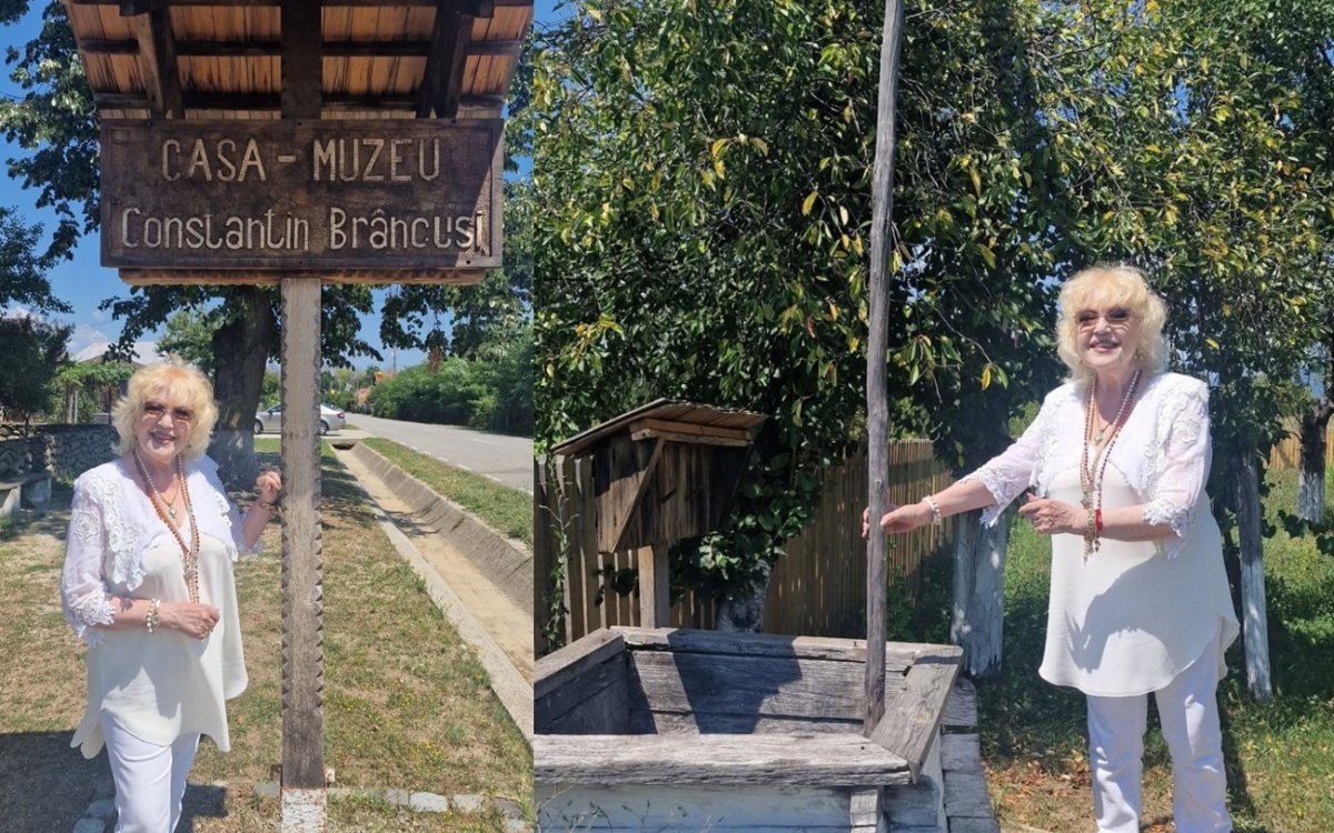 Corina Chiriac, emoționată până la lacrimi „Acasă la Brâncuși”. Imagini de colecție din satul marelui Constantin Brâncuși