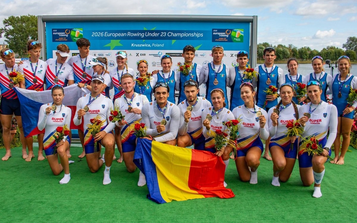 Aur după aur pentru România! Tinerii canotori au dominat Europenele Under 23 din Polonia