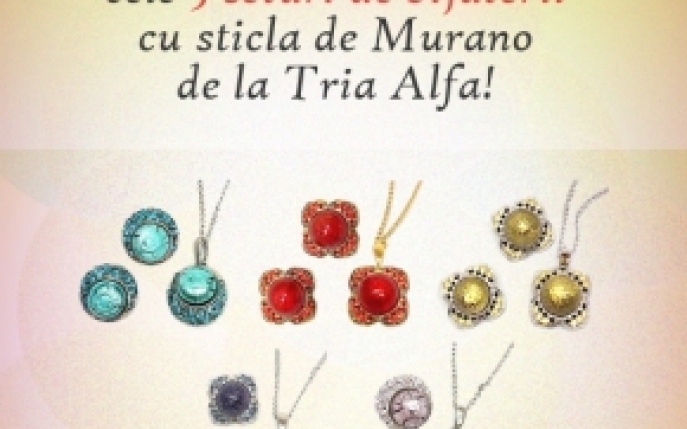 Castiga unul dintre cele 5 seturi de bijuterii cu sticla de Murano de la Tria Alfa