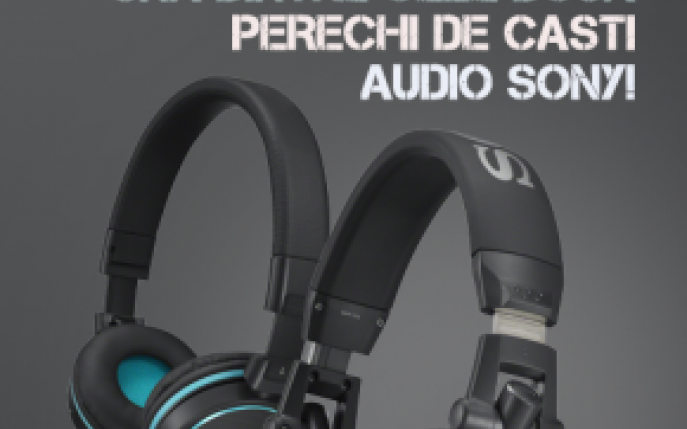 Castiga una dintre cele doua perechi de casti audio Sony