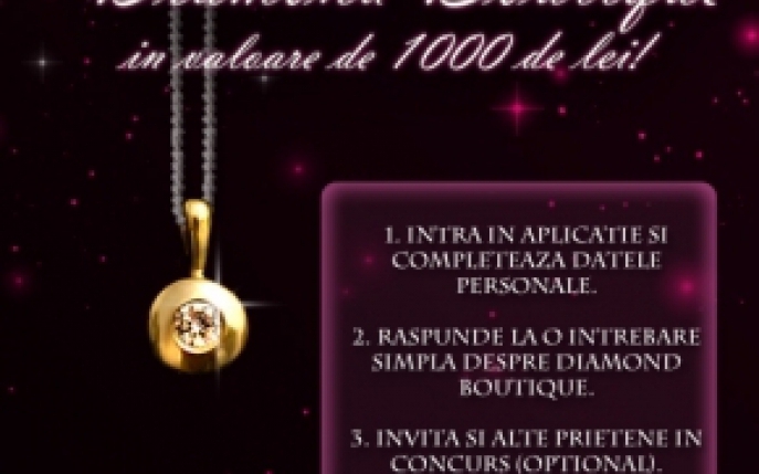 Castiga un pandantiv Diamond Boutique in valoare de 1000 de lei!