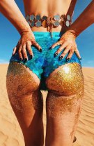 Glitter booty clasic auriu