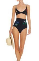 Costum de baie cu flori brodate