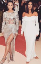 Rochii Kim Kardashian și accesorii metalizate