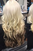 Reverse balayage cu blond platinat