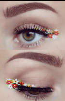 Cat-eye cu flori roșii