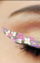 Cat-eye verde cu flori