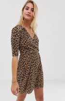 Rochie imitație jaguar cu pliuri