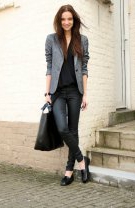 Pantofi Loafers negri simpli