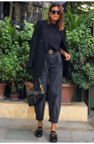 Jeanși slouchy cu pantofi Oxford