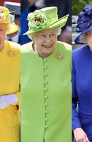 Regina poartă numai culori stridente