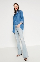 Jeans evazaţi cu talie medie Zara