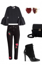 Elegant: all black și puțin roșu