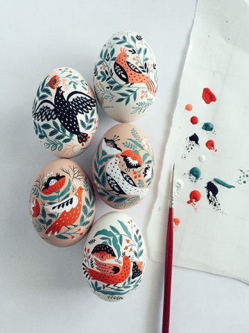 Ouă cu model pictat