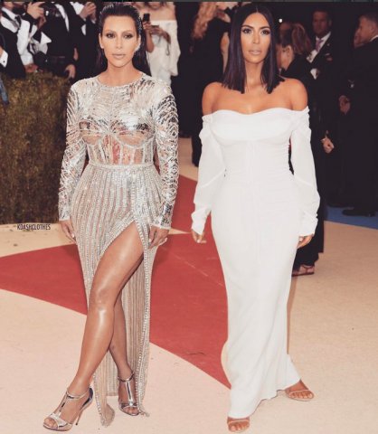 Rochii Kim Kardashian și accesorii metalizate