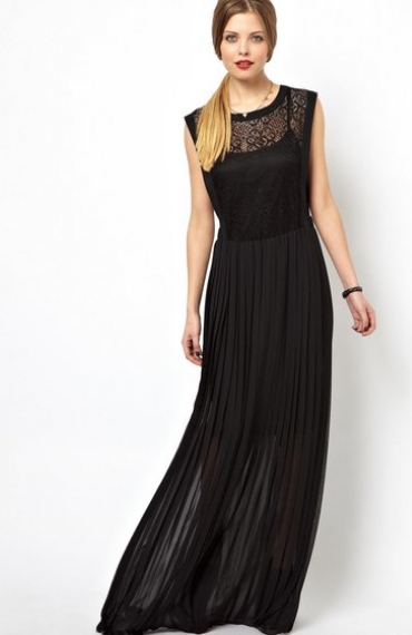 Rochie maxi din dantela neagra