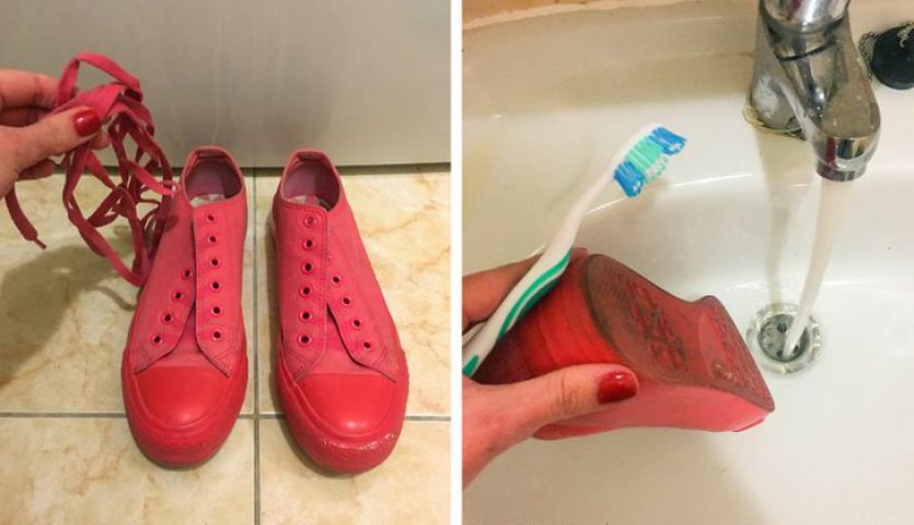 Curăță pantofii înainte să îi speli