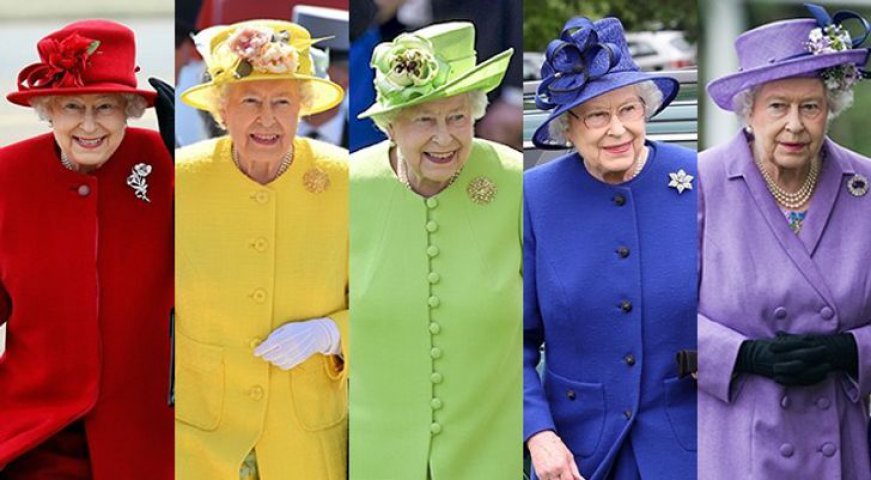 Regina poartă numai culori stridente