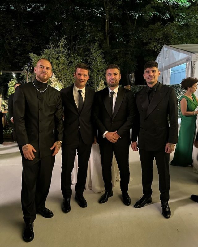 Denis Alibec, Cristi Chivu, Adrian Mutu, Florinel Coman la nunta lui Ianis Hagi